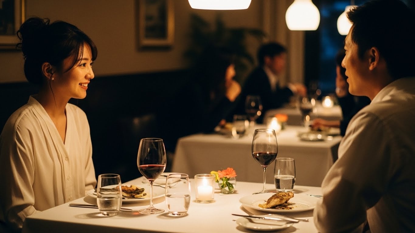 楽しく会話する2人